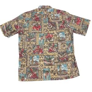 Reyn Spooner MELE KALIKIMAKA Christmas Limited Edition All-Over Print Pullover Button-Down Aloha Shirt Boxy Shirt cotton Blue type light blue Vintage Second Hand